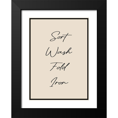 Sort-Wash-Iron-Fold Black Modern Wood Framed Art Print with Double Matting by Mi, Suki