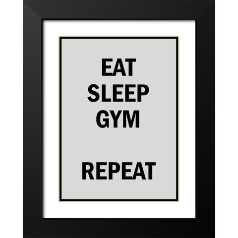 Gym Repeat Black Modern Wood Framed Art Print with Double Matting by Mi, Suki