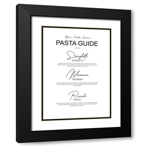 Italian Pasta Types Black Modern Wood Framed Art Print with Double Matting by Mi, Suki