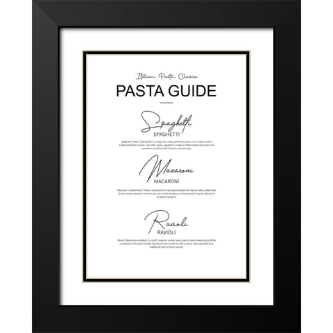 Italian Pasta Types Black Modern Wood Framed Art Print with Double Matting by Mi, Suki