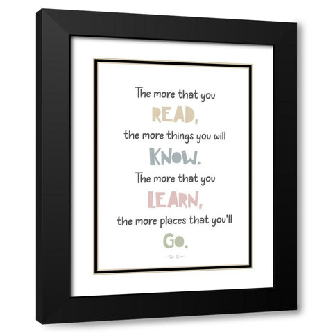 Read Learn Know Go Black Modern Wood Framed Art Print with Double Matting by Mi, Suki