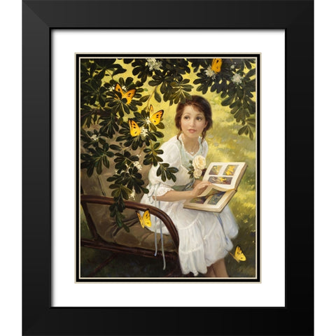 Butterflies Black Modern Wood Framed Art Print with Double Matting by Murray, Alan