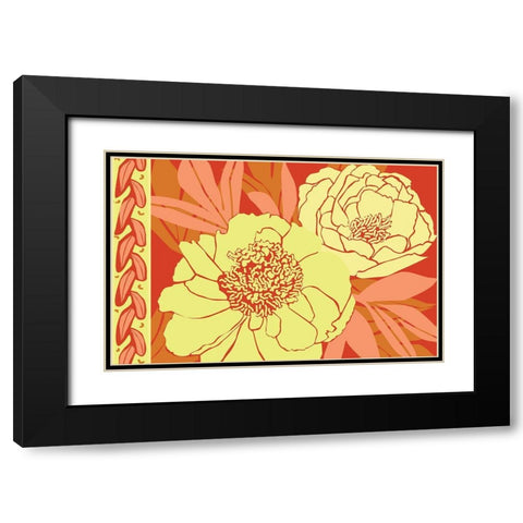 Color Bouquet II Black Modern Wood Framed Art Print with Double Matting by Art Licensing Studio