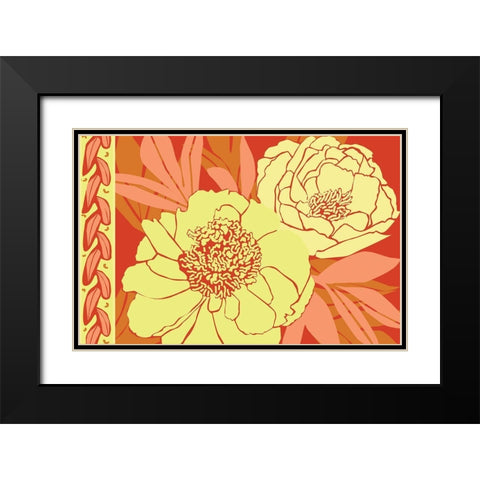 Color Bouquet II Black Modern Wood Framed Art Print with Double Matting by Art Licensing Studio