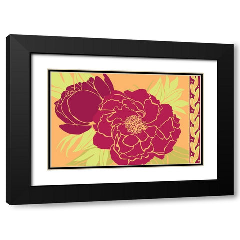 Color Bouquet III Black Modern Wood Framed Art Print with Double Matting by Art Licensing Studio
