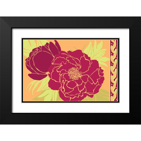 Color Bouquet III Black Modern Wood Framed Art Print with Double Matting by Art Licensing Studio