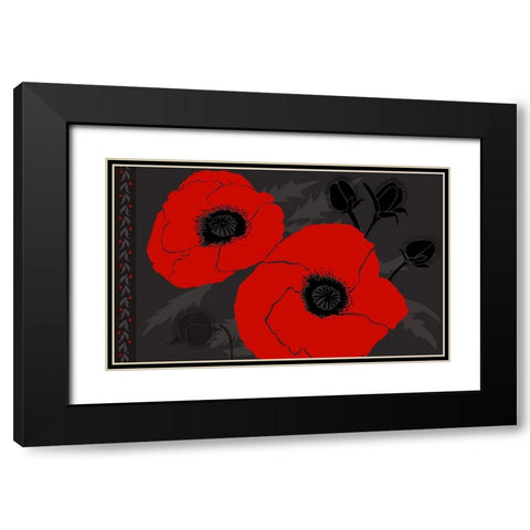 Beautes Rouges IV Black Modern Wood Framed Art Print with Double Matting by Art Licensing Studio