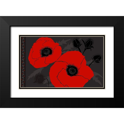Beautes Rouges IV Black Modern Wood Framed Art Print with Double Matting by Art Licensing Studio