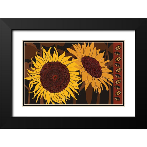 Tournesol I Black Modern Wood Framed Art Print with Double Matting by Art Licensing Studio