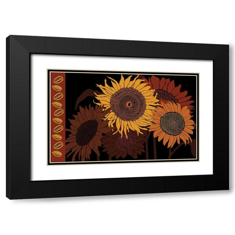 Tournesol II Black Modern Wood Framed Art Print with Double Matting by Art Licensing Studio