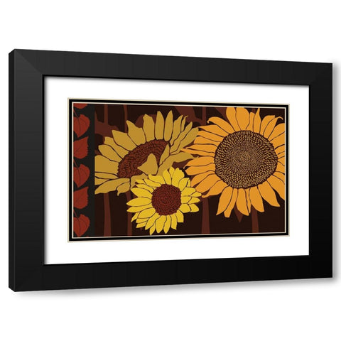 Tournesol III Black Modern Wood Framed Art Print with Double Matting by Art Licensing Studio