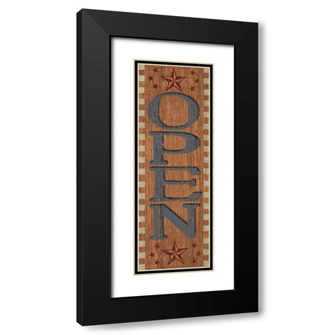 OPEN Sign 2 Black Modern Wood Framed Art Print with Double Matting by Art Licensing Studio