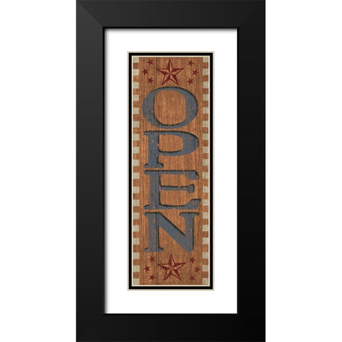 OPEN Sign 2 Black Modern Wood Framed Art Print with Double Matting by Art Licensing Studio