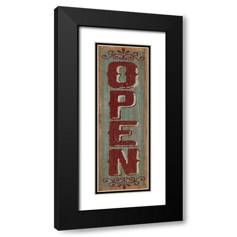 OPEN Sign 3 Black Modern Wood Framed Art Print with Double Matting by Art Licensing Studio