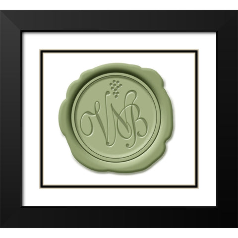 Wax Seal Verdot  Black Modern Wood Framed Art Print with Double Matting by Art Licensing Studio