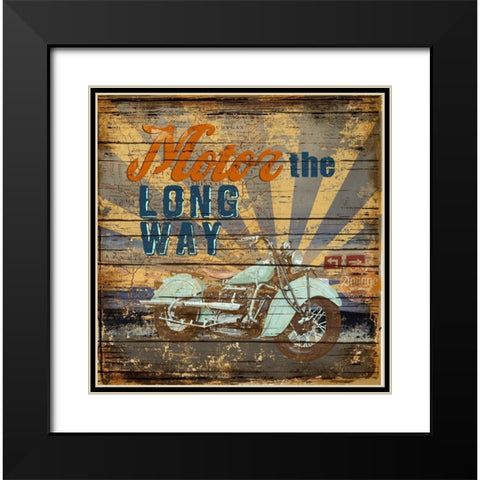 Motor the Way Black Modern Wood Framed Art Print with Double Matting by Art Licensing Studio