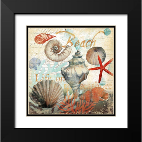 Shell Collector1 Black Modern Wood Framed Art Print with Double Matting by Art Licensing Studio