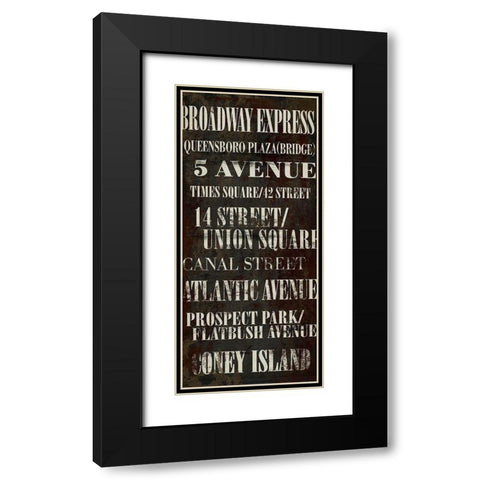 NY Bway Express Black Modern Wood Framed Art Print with Double Matting by Art Licensing Studio