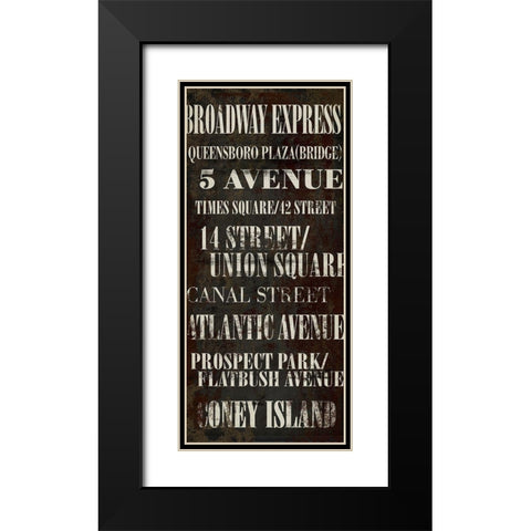 NY Bway Express Black Modern Wood Framed Art Print with Double Matting by Art Licensing Studio