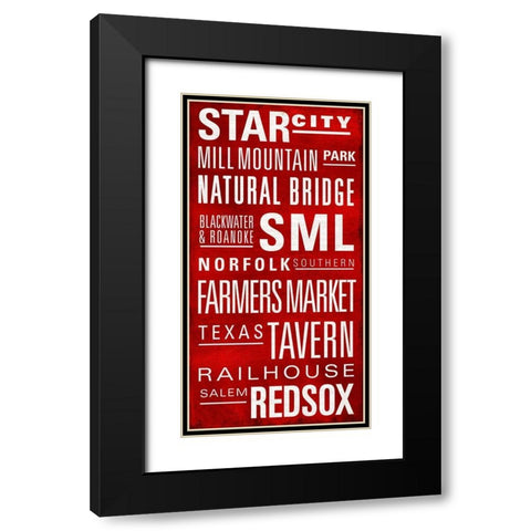 Star City Text Black Modern Wood Framed Art Print with Double Matting by Art Licensing Studio