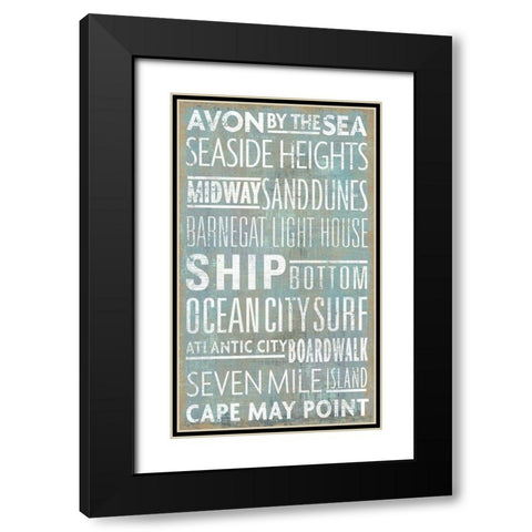 Jersey Shore Sites Black Modern Wood Framed Art Print with Double Matting by Art Licensing Studio