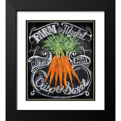 Chalkboard Carrots Black Modern Wood Framed Art Print with Double Matting by Art Licensing Studio