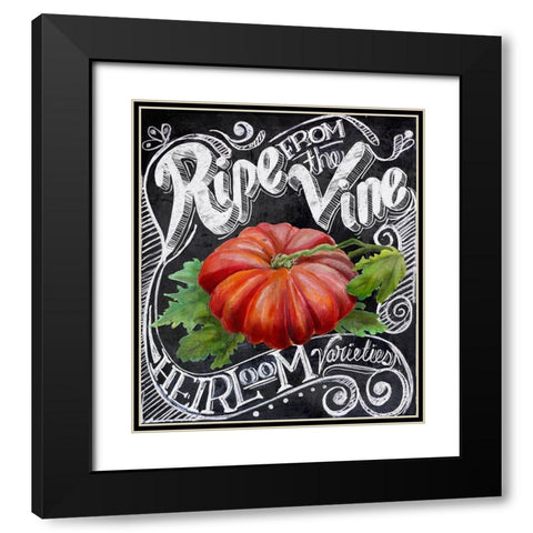 Chalkboard Tomato Black Modern Wood Framed Art Print with Double Matting by Art Licensing Studio
