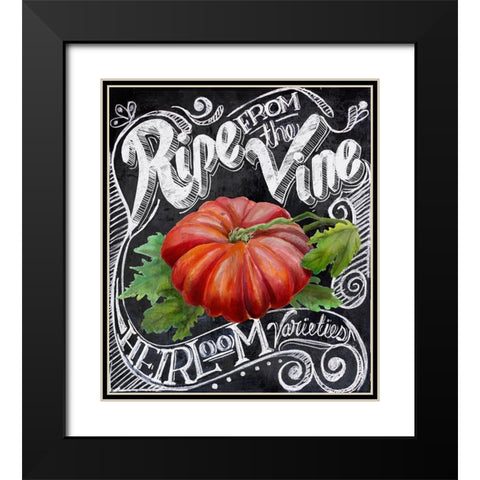 Chalkboard Tomato Black Modern Wood Framed Art Print with Double Matting by Art Licensing Studio