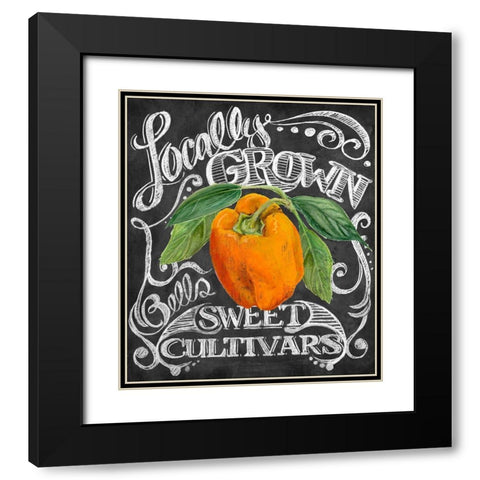 Chalkboard Pepper Black Modern Wood Framed Art Print with Double Matting by Art Licensing Studio
