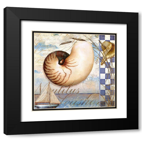 Shell Dreams 2 Black Modern Wood Framed Art Print with Double Matting by Art Licensing Studio