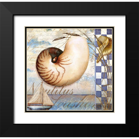 Shell Dreams 2 Black Modern Wood Framed Art Print with Double Matting by Art Licensing Studio