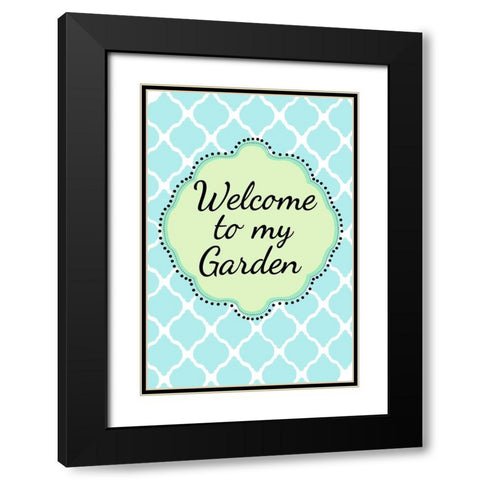 Garden Welcome 1 Black Modern Wood Framed Art Print with Double Matting by Art Licensing Studio