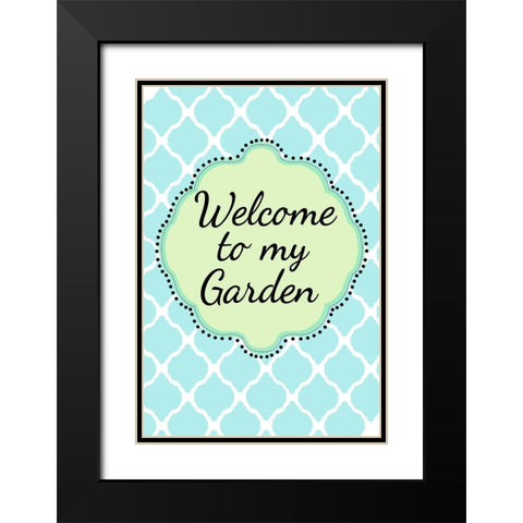 Garden Welcome 1 Black Modern Wood Framed Art Print with Double Matting by Art Licensing Studio
