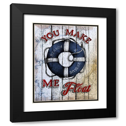 Lifesaver Black Modern Wood Framed Art Print with Double Matting by Art Licensing Studio