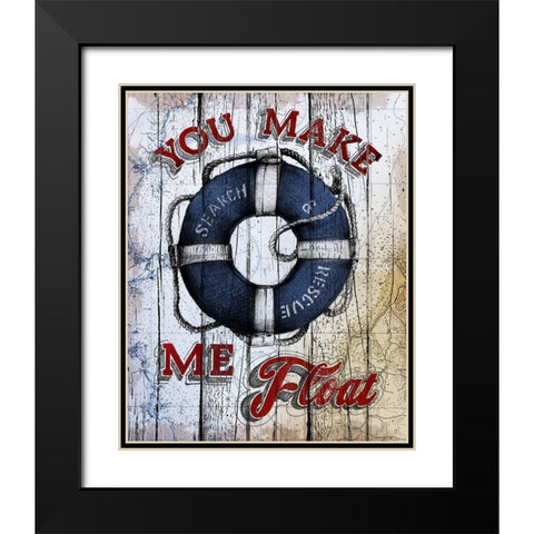 Lifesaver Black Modern Wood Framed Art Print with Double Matting by Art Licensing Studio
