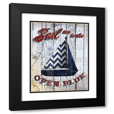 Sail Me Black Modern Wood Framed Art Print with Double Matting by Art Licensing Studio