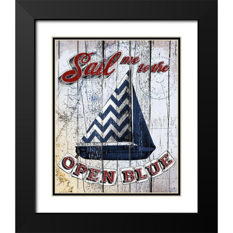 Sail Me Black Modern Wood Framed Art Print with Double Matting by Art Licensing Studio