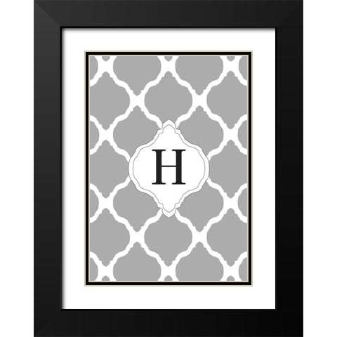 H Black Modern Wood Framed Art Print with Double Matting by Art Licensing Studio
