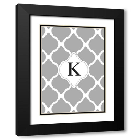 K Black Modern Wood Framed Art Print with Double Matting by Art Licensing Studio