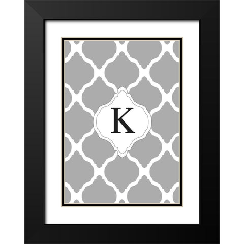 K Black Modern Wood Framed Art Print with Double Matting by Art Licensing Studio