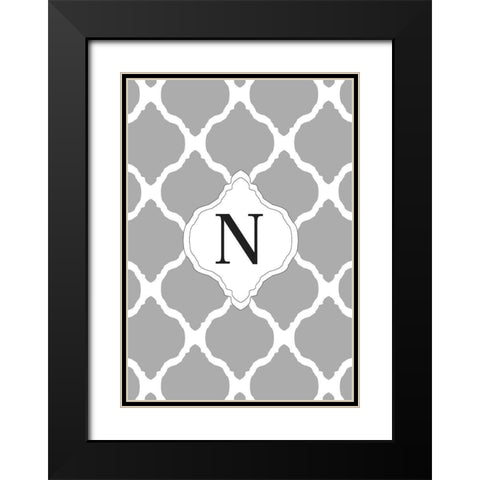 N Black Modern Wood Framed Art Print with Double Matting by Art Licensing Studio