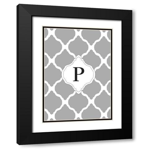 P Black Modern Wood Framed Art Print with Double Matting by Art Licensing Studio