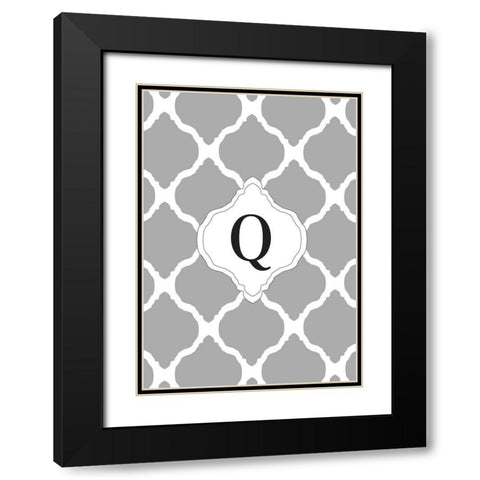 Q Black Modern Wood Framed Art Print with Double Matting by Art Licensing Studio