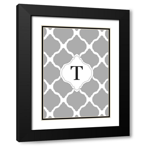 T Black Modern Wood Framed Art Print with Double Matting by Art Licensing Studio