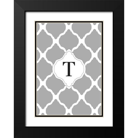 T Black Modern Wood Framed Art Print with Double Matting by Art Licensing Studio