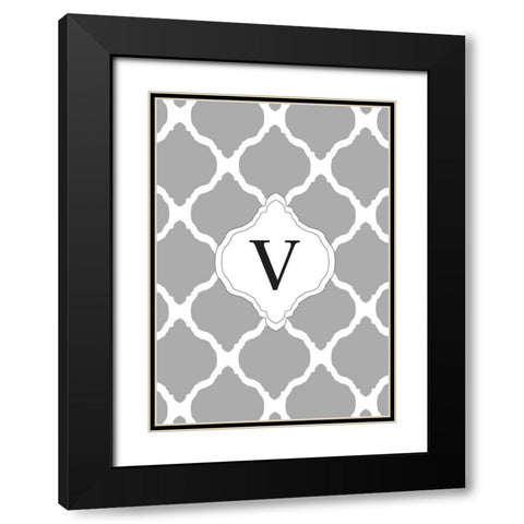 V Black Modern Wood Framed Art Print with Double Matting by Art Licensing Studio