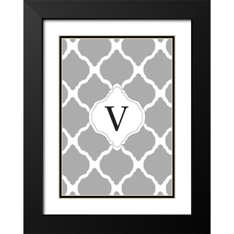 V Black Modern Wood Framed Art Print with Double Matting by Art Licensing Studio