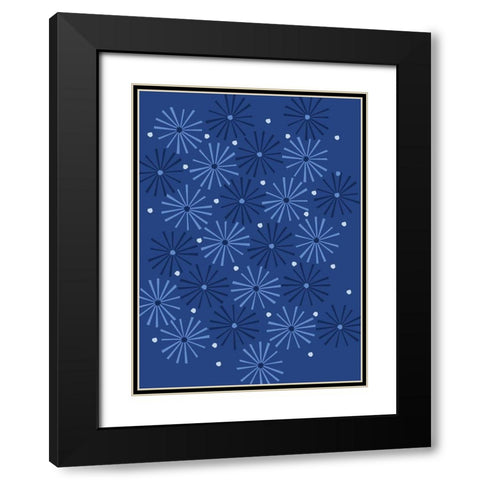 Cool Blue 1 Black Modern Wood Framed Art Print with Double Matting by Art Licensing Studio