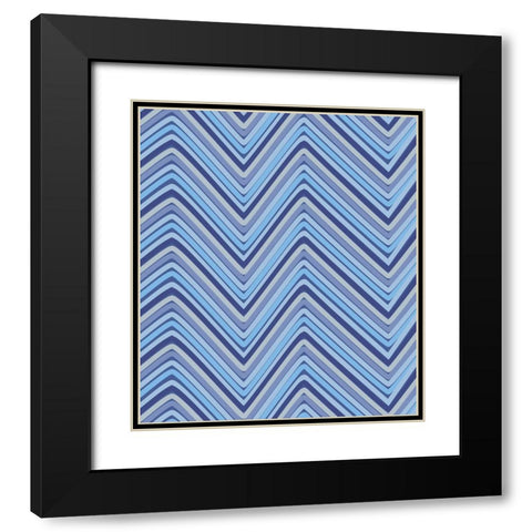 Cool Blue 2 Black Modern Wood Framed Art Print with Double Matting by Art Licensing Studio