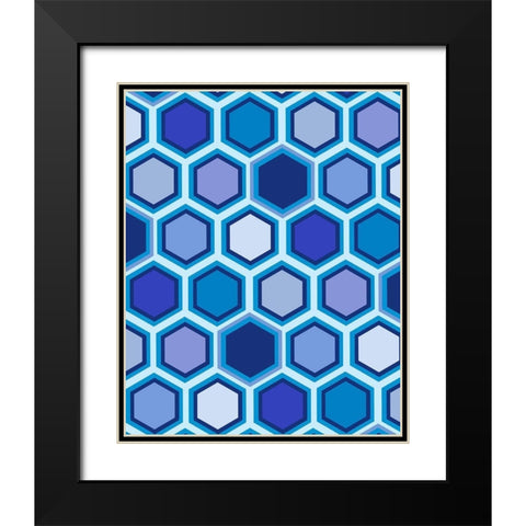 Cool Blue 3 Black Modern Wood Framed Art Print with Double Matting by Art Licensing Studio